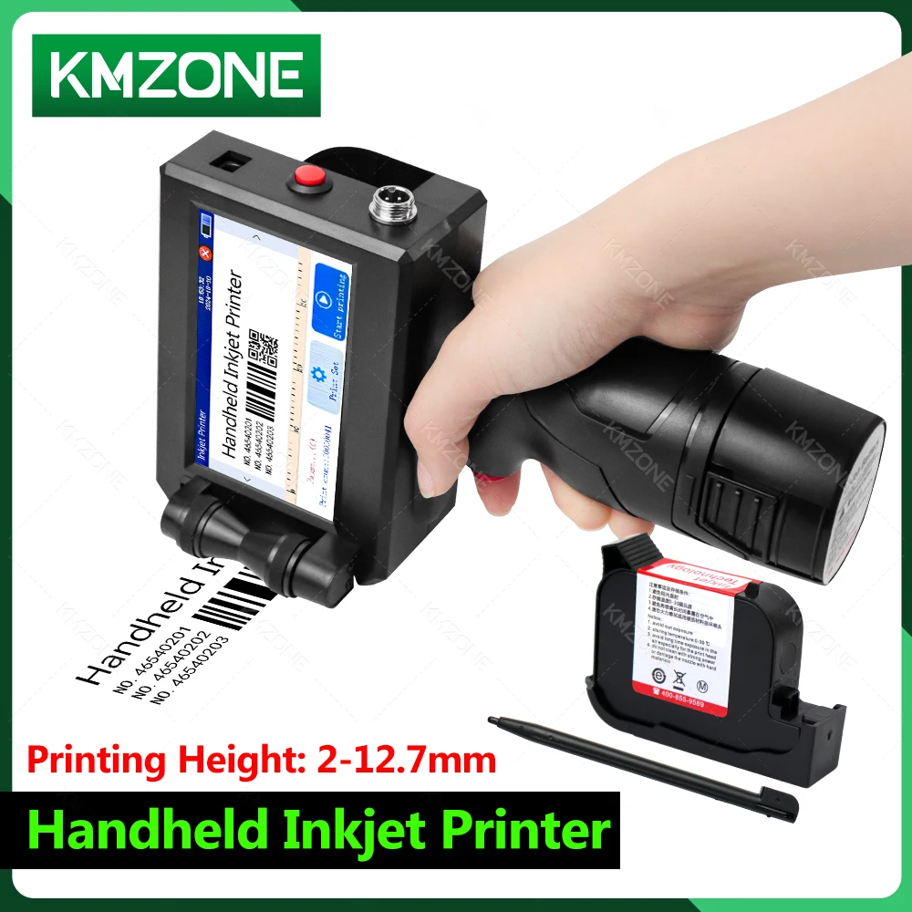 

12.7mm Image Picture QR code Serial Number Portable Online Printer Handheld Thermal Inkjet TIJ Maker Machine with ink Cartridge