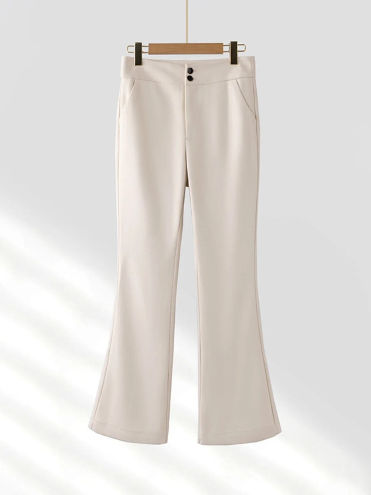 

Milk White Flared Pants Women's Autumn Winter Loose Wide Leg Trousers Casual Professional Suit Pants Elegant Lady Style