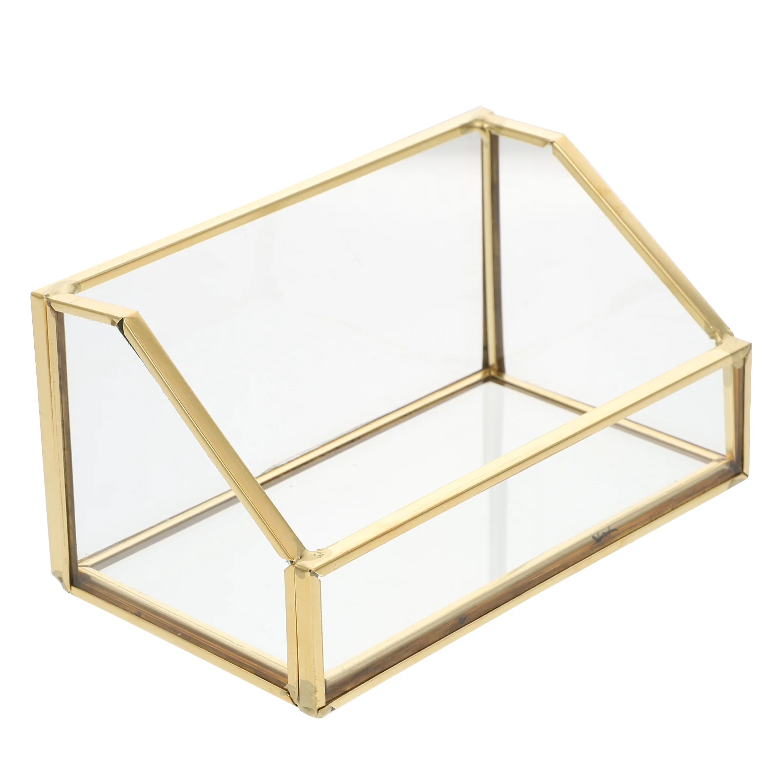 

1Pcs Business Cards Organizer Stylish Glass Desktop Holder Office Supplies Storage Box for Notes Photos Memos Organization