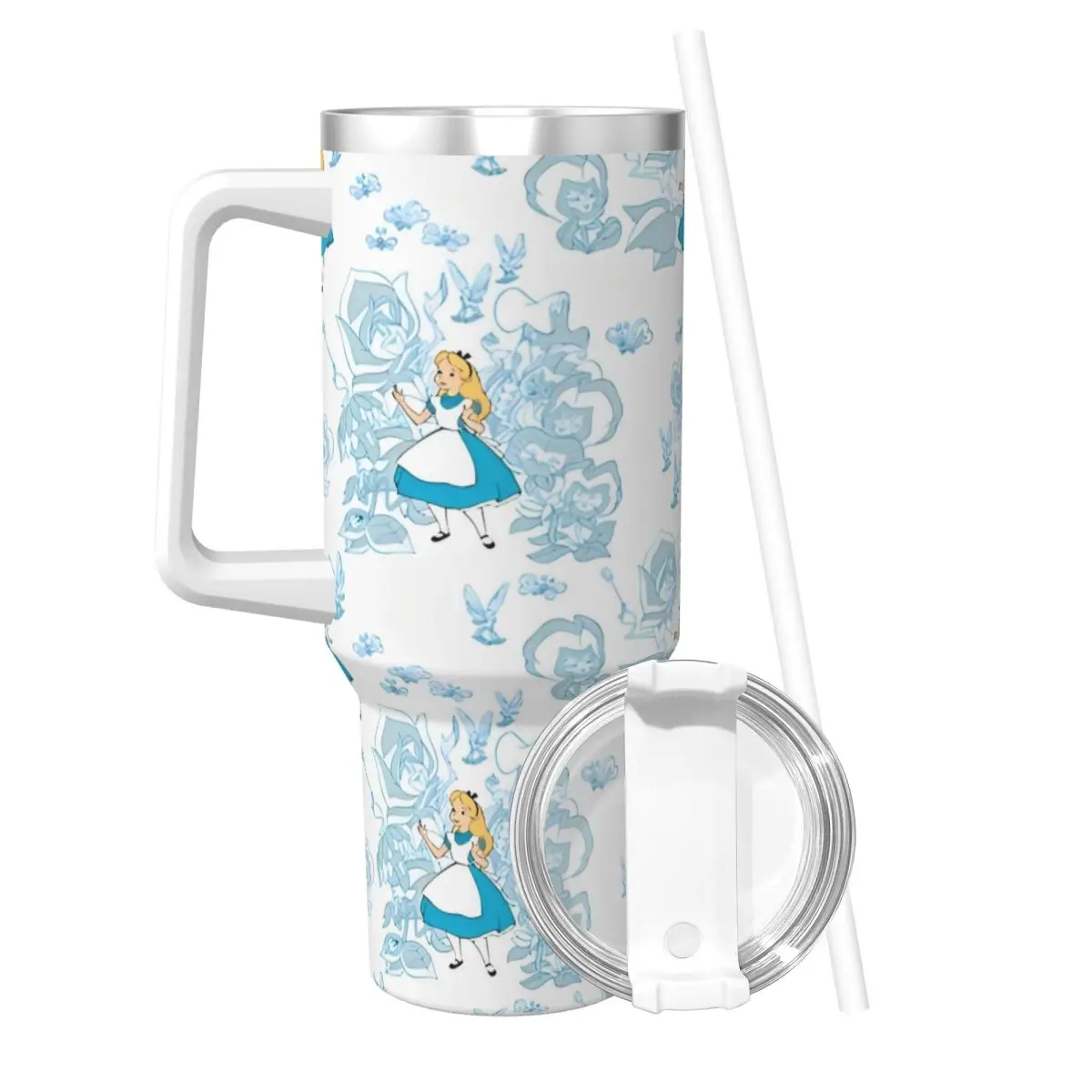 Alice In Wonderland Stainless Steel Tumbler Beach Mugs Cup Large Capacity Thermal Cup Keep Heat Hot Drinks Milk Tea Water Bottle