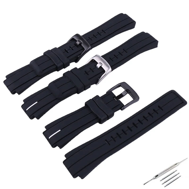 Tali Jam Tangan Karet Pria 24Mm X 16Mm Kompatibel untuk Timex Tide T2N720 721 TW2T76300 T2N738 Gesper Gelang Olahraga Silikon Wanita