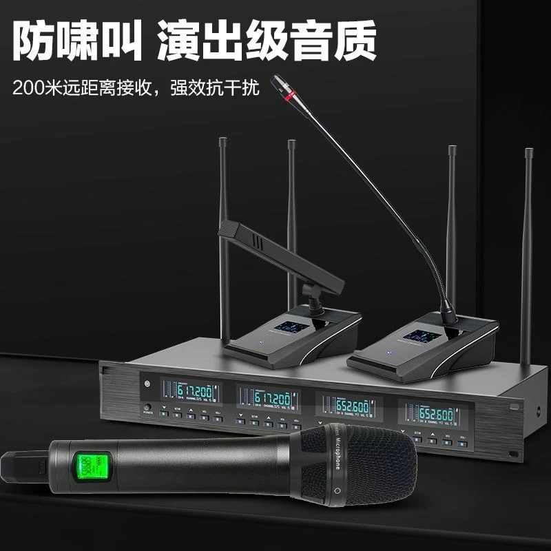 

Professional wireless microphone one-to-two true diversity microphone outdoor singing microphone