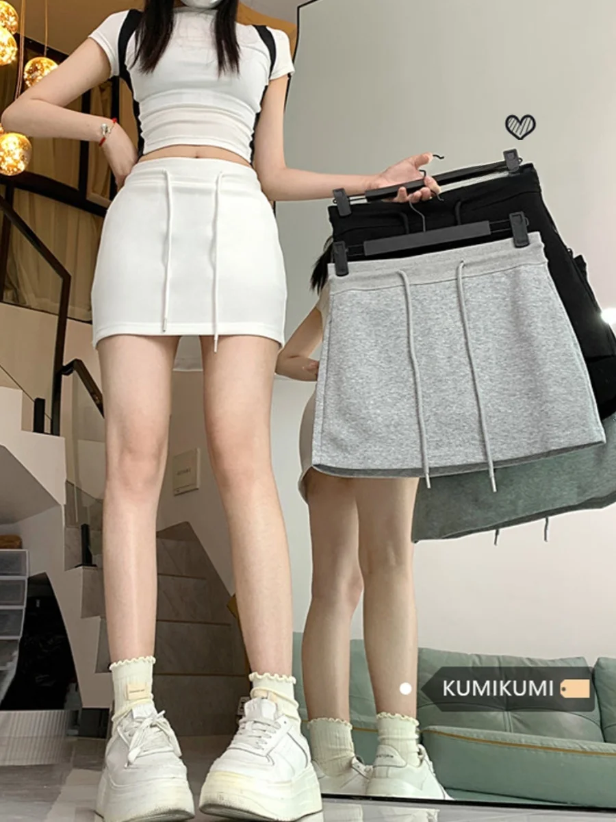 ey A-Line Sports  Skirt High Waist Dstring Women's plus Size Slimming Wrap Skirt Casual Sle Summer Season