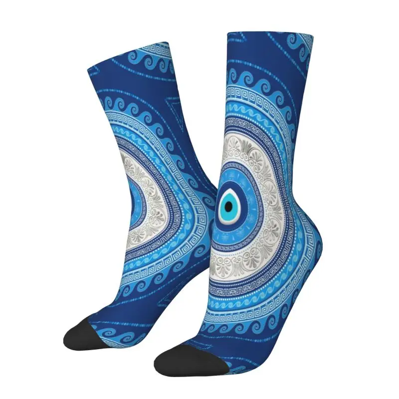 Kawaii Greek Mati Mataki Matiasma Evil Eye Socks Men Women Warm 3D Print Tribes Amulet Mandala Sports Football Crew Socks