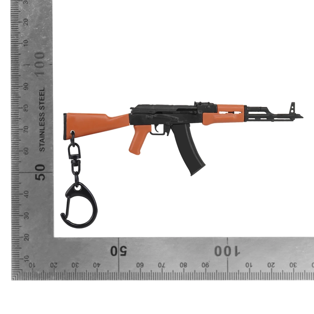 Mini Rifle Gun Keychain, Brinquedo em miniatura, Chaveiro Forma, Pistola Pingente, Presente de ornamento para o Exército Fan Collection, 1:9, AK47