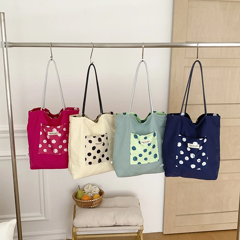 Letter Embroidery Canvas Simplicity Tote Bags High Quality Light Luxury Women's Handbag Large Capacity Shopping Shoulder Bags