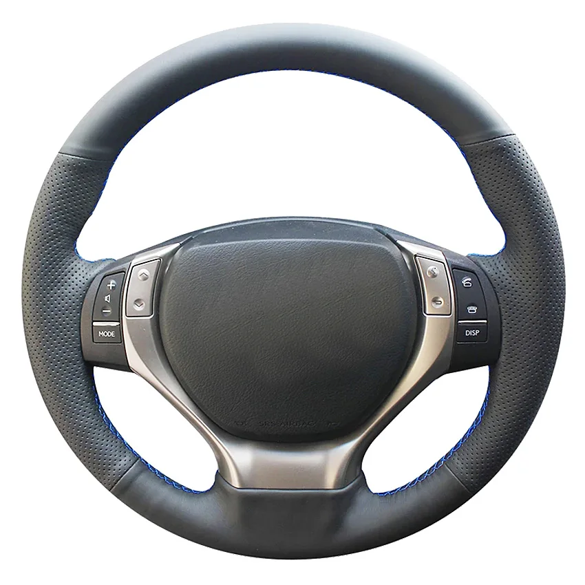 Black Genuine Leather Car Steering Wheel Cover For Lexus ES250 ES300h ES350 GS250 GS300h GS350 GS450h RX270 RX350 RX450