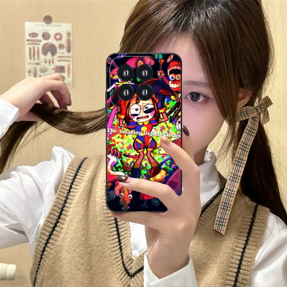 Digital Circus Pomni Mobile Phone Case for Xiaomi 14 13 12 11 10 9 T Ultra Lite Pro S SE X 5G Black Soft Phone Cover Funda