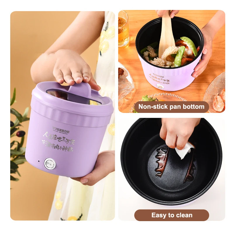 2026 New Upgrade 1.2L Mini Electric Hot Pot Household Multifunctional Electric Cooking Pot Double-layer Anti-scalding Portable N view 5