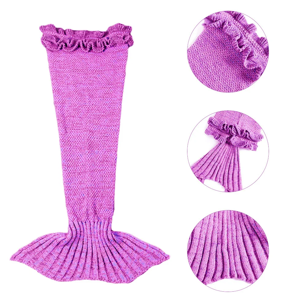 Mermaid Blanket Mermaid Tail Knitted Blanket Sofa Warm Comfortable Blanket