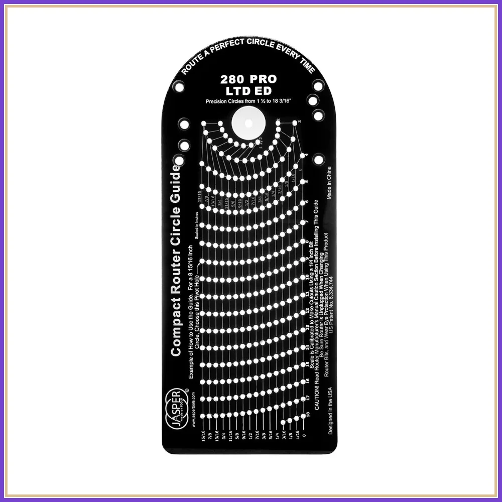 Circle Cutting Jig for Compact Routers, Cuts 1.5" to 18.2" Circles, Industrial Polycarbonate Router Guide
