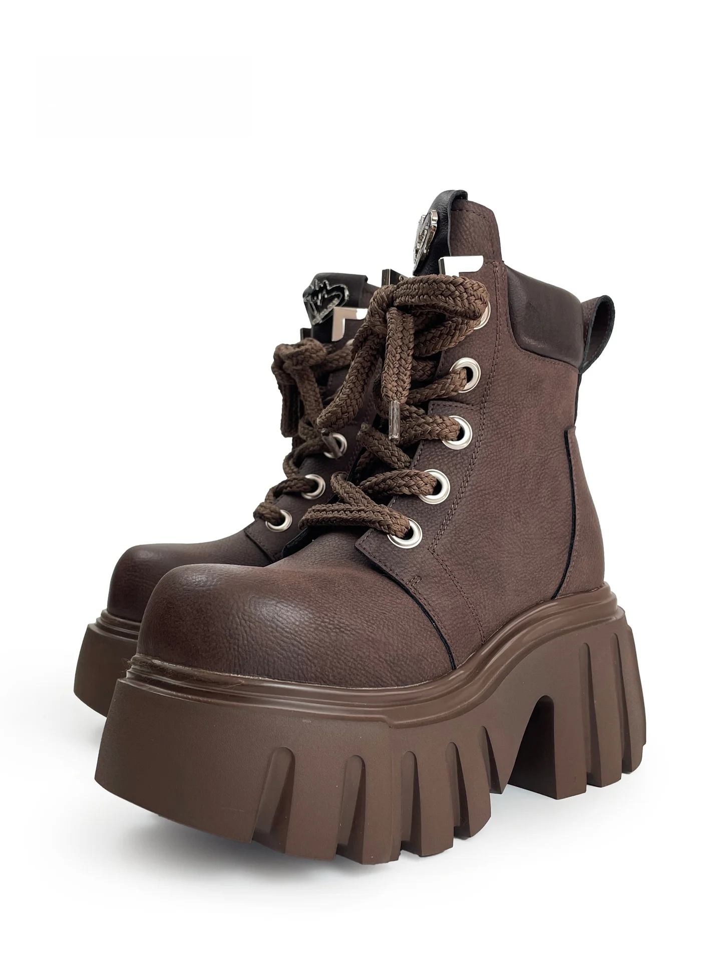 

Mib'Vias Retro Boots Women's Super Thick Bottom Shortie Motorcycle Boots round Toe Rubber Sole Comfortable Fall Winter...