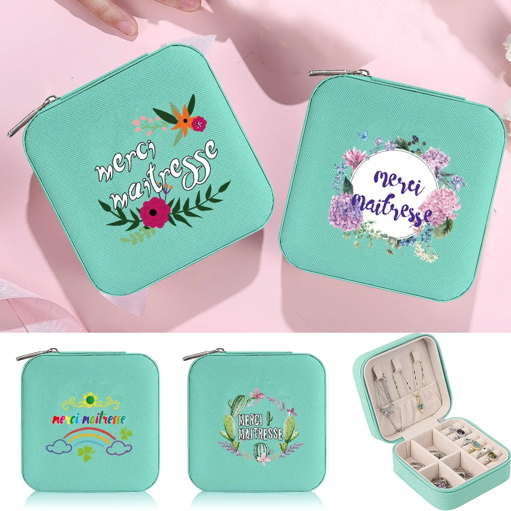 

Шкатулка для драгоценностей, портативный дорожный пакет для хранения, серия Maitresse с принтом, браслет, серьги, украшения, коробки для хранения на молнии