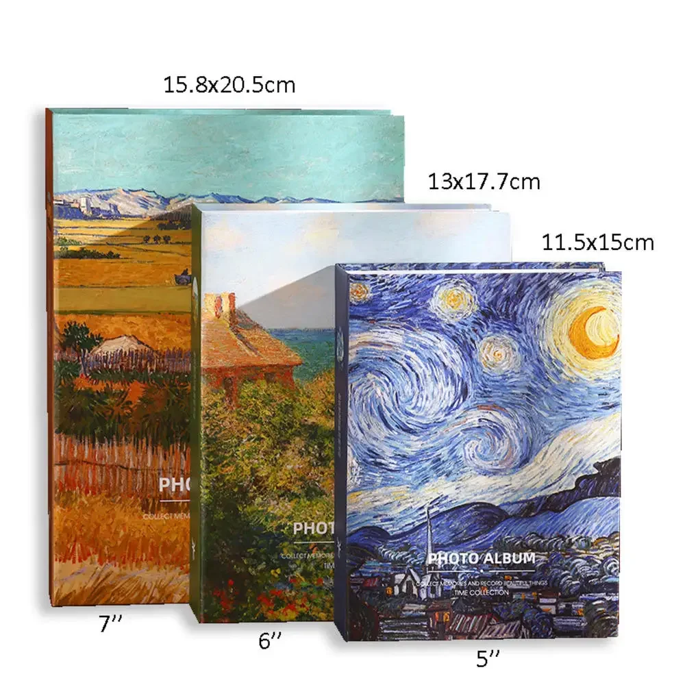 100 Pockets Artist Cover Photo Album for 5/6/7'' Photos Polaroid Collection Family Album Memorial Book Gift for Kids Women