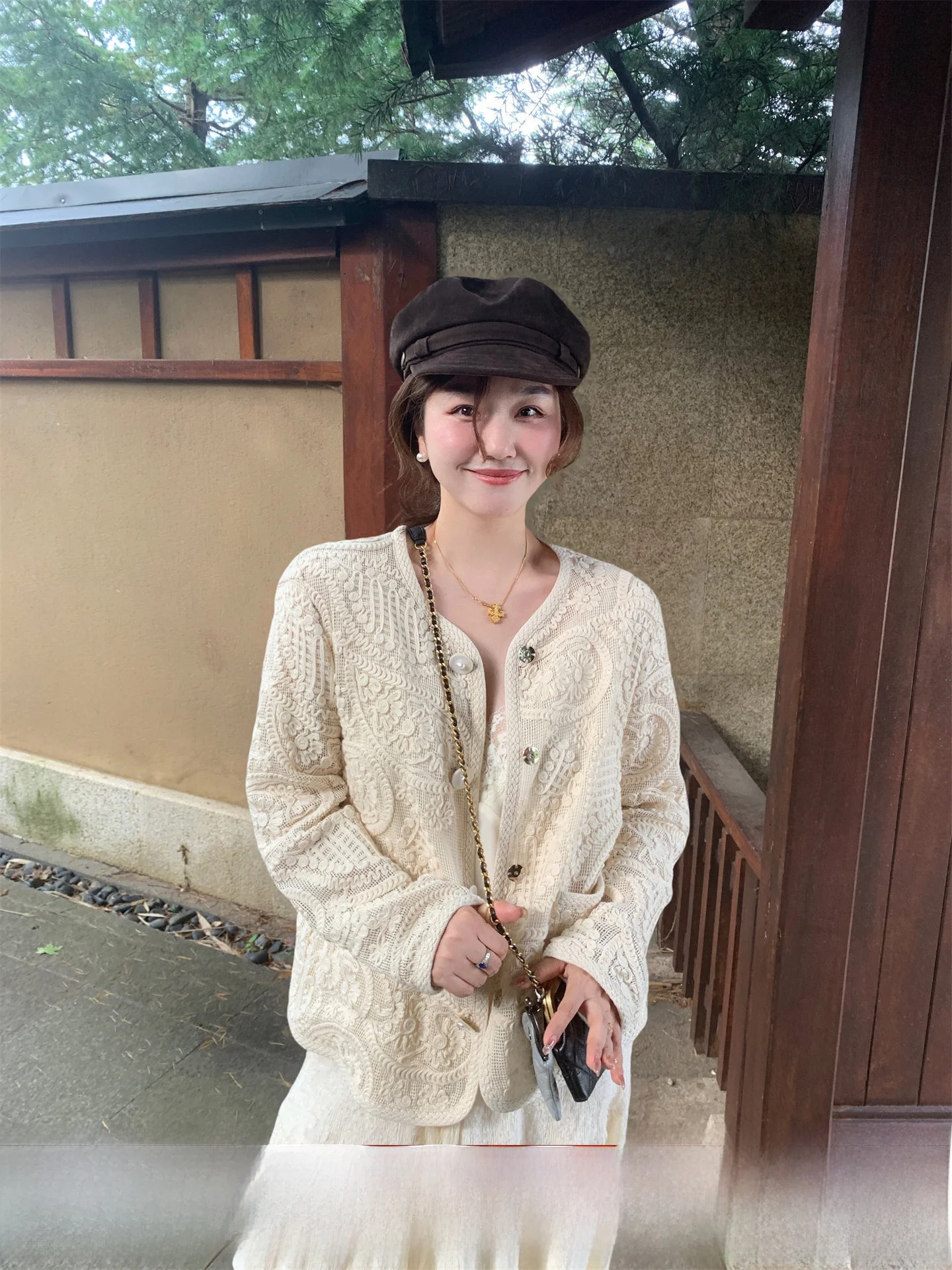 

Ele Embroidered Pure Cotton ort Jaet Women's Faion Early Autumn High-End Feeling Top Commute Sle Loose Fit Long S...