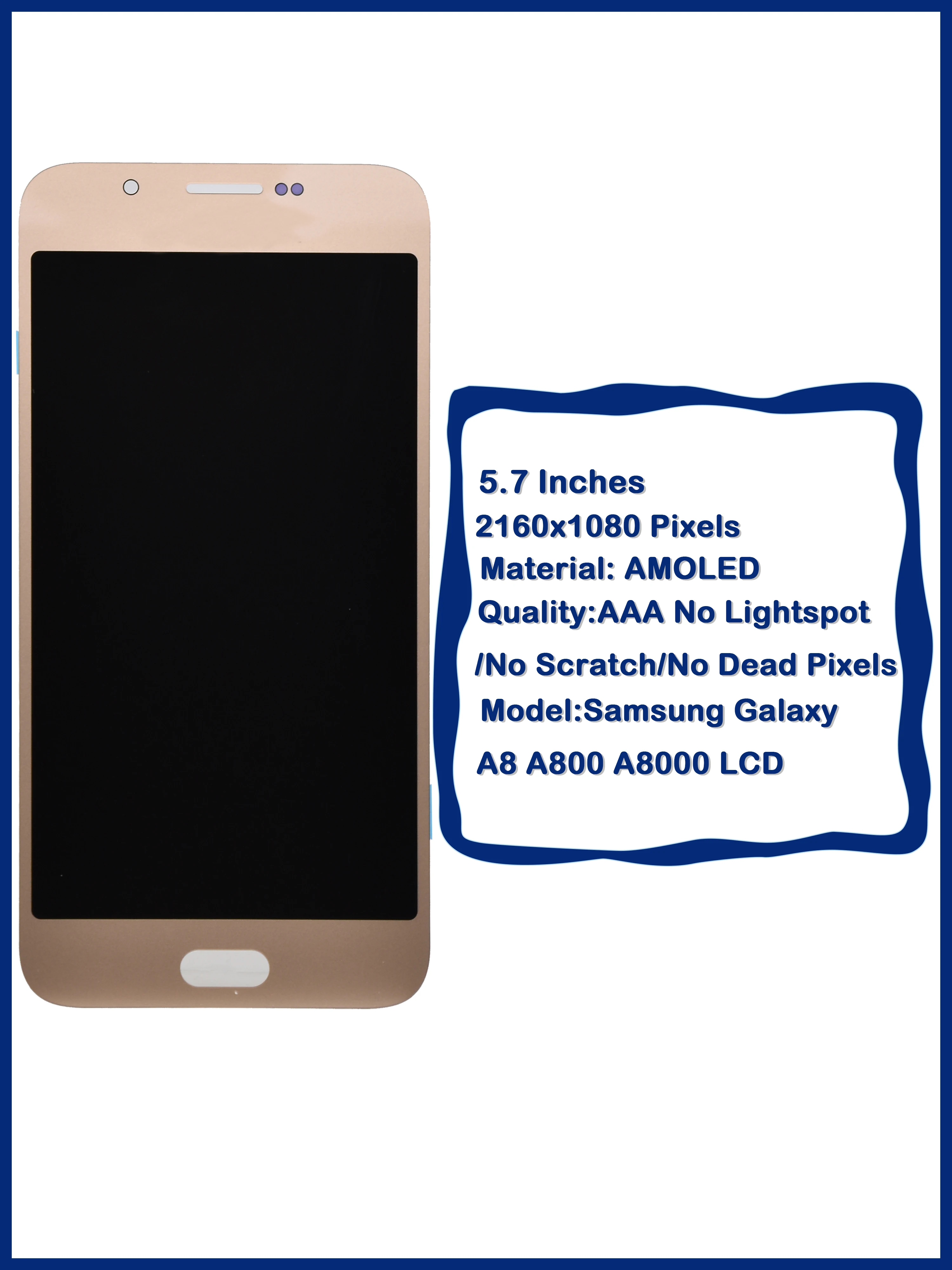 Imagem -03 - Amoled para Samsung Galaxy a8 A800 A810 Display Lcd Tela de Toque Digitador Assembléia Substituição para Sm-a8000 Sm-a800f 5.7