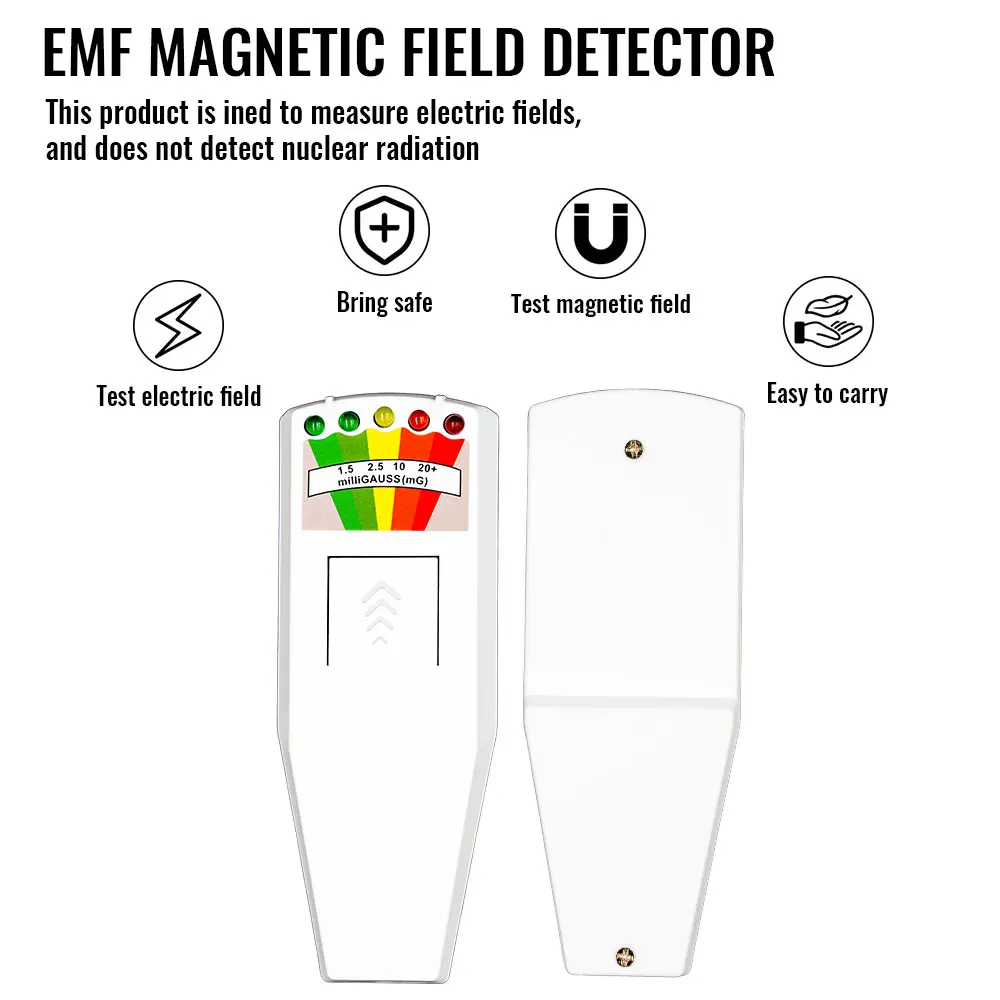 K2 EMF Meter 5-LED Indicator Gauss Meter LCD Digital Electromagnetic Field Radiation Tester Portable Ghost Hunting Detector view 3