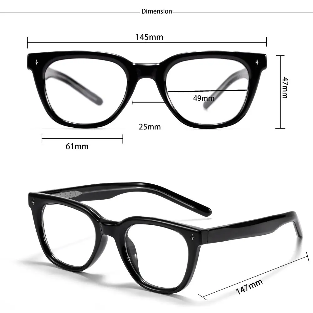 CATERSIDE Modische Anti-Blaulicht-Brille für Damen und Herren, Zellulose-Propionat-Bügelspitzen, Tr-90 Quadratischer Retro-Brillenrahmen – Detail 7