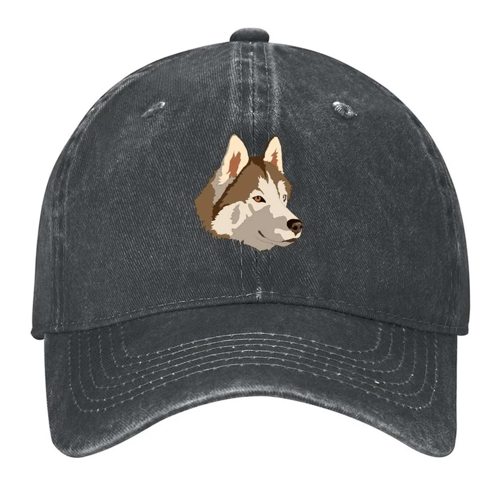 

Brown Siberian Husky Baseball Cap Snapback Cap Custom Cap custom Hat Trucker Hat Golf Women Men's