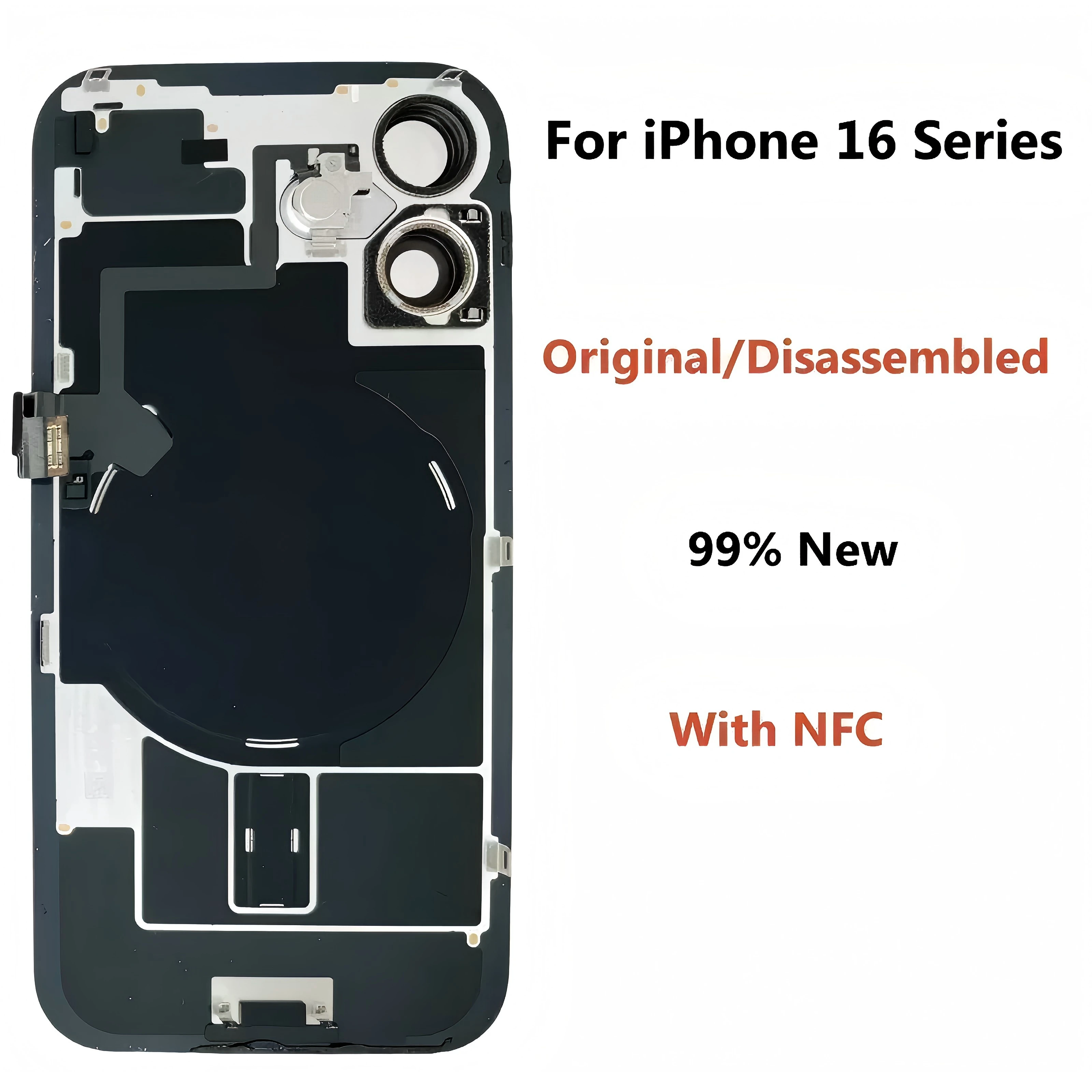 Original zerlegte hintere Glas abdeckung für iPhone 16 Pro Max 16 Plus, mit NFC Wireless Charger