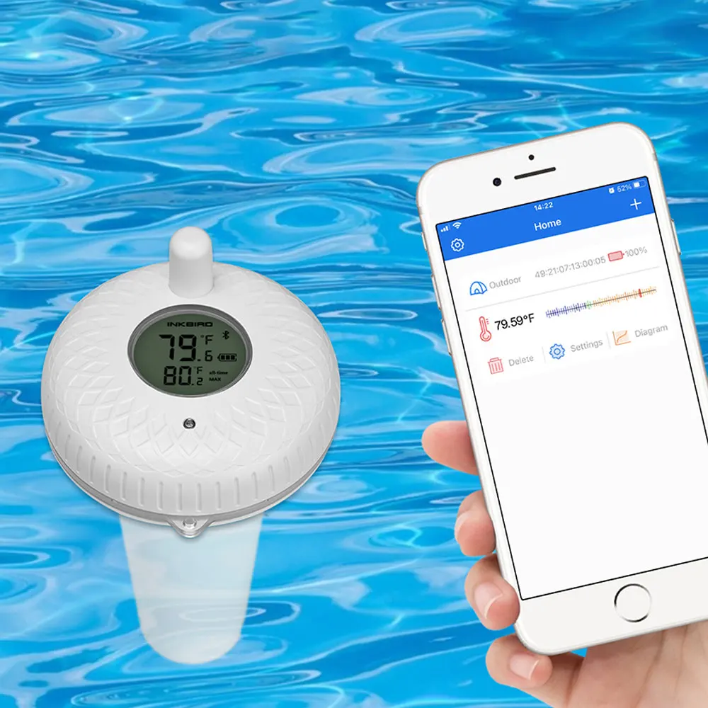 

INKBIRD Wireless Floating Pool Thermometer IPX7 Waterproof Digital Thermometer for Fish Pond,Aquarium,Hot Tub,Swimming Bath