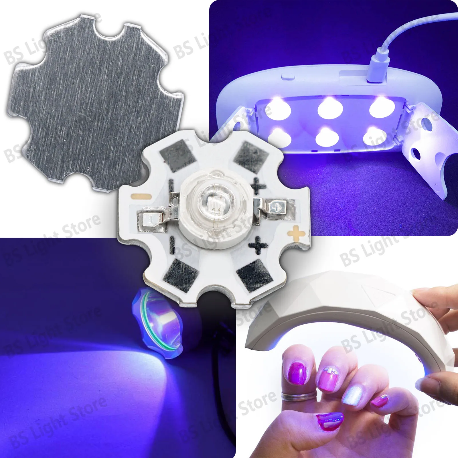 2-100 قطعة UV الأرجواني LED لمبات الأشعة فوق البنفسجية مصباح رقائق 395-405NM DC3V ل 3 واط عالية الطاقة ضوء مصباح يدوي قوي الخرز ضوء لمبة