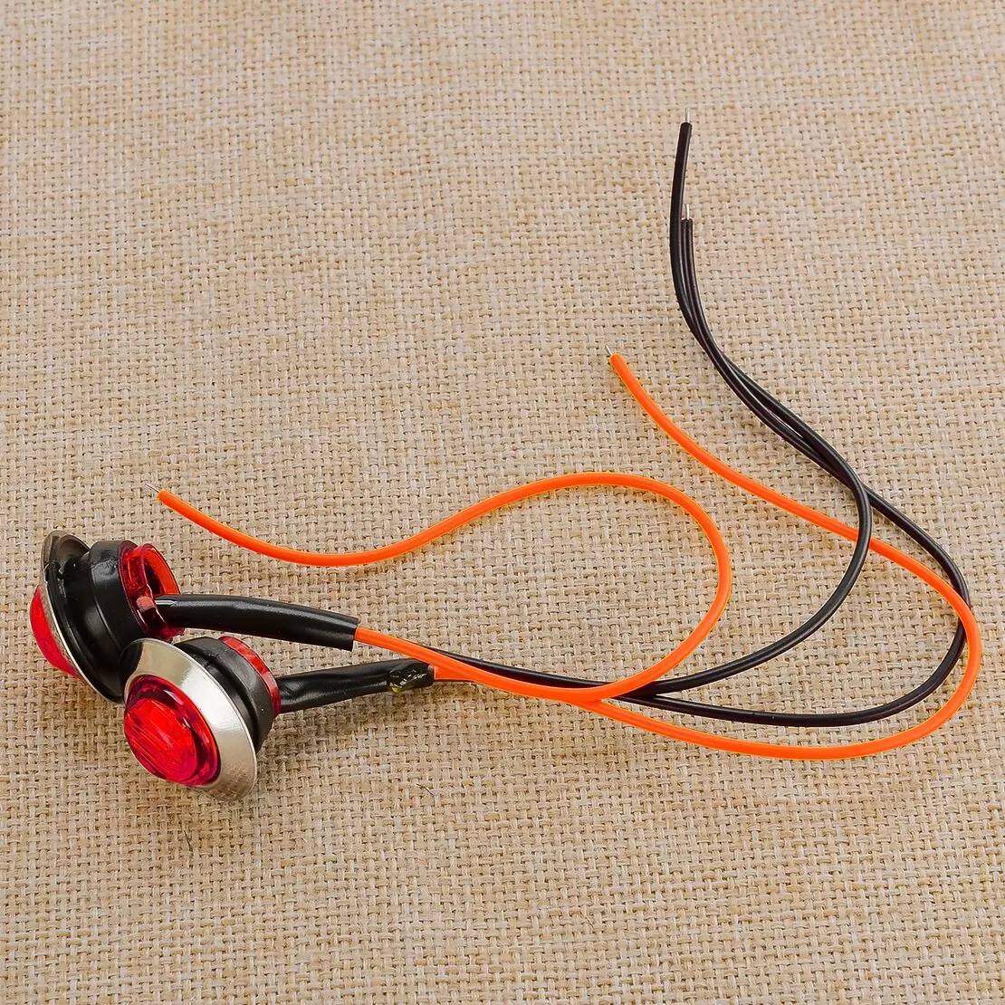 10Pcs Red Round 3/4'' LED Side Marker Lamp Bullet Indicator Clearance Turn Signal Light Blinker Fit For Car Truck Trailer Boat