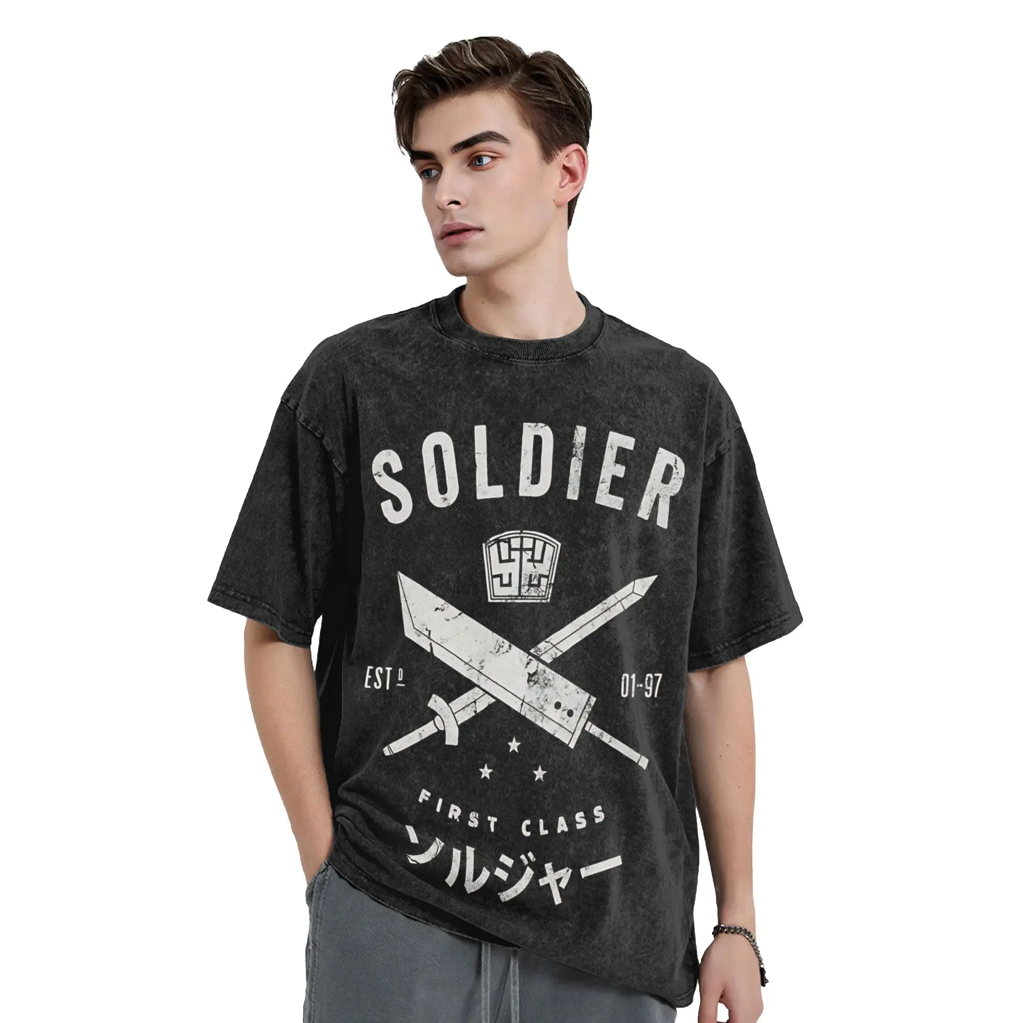 Soldier Sephiroth T Shirt  Harajuku T Shirts Short-Sleeve Vintage Tops Summer Cotton O-Neck Oversized Top Tees