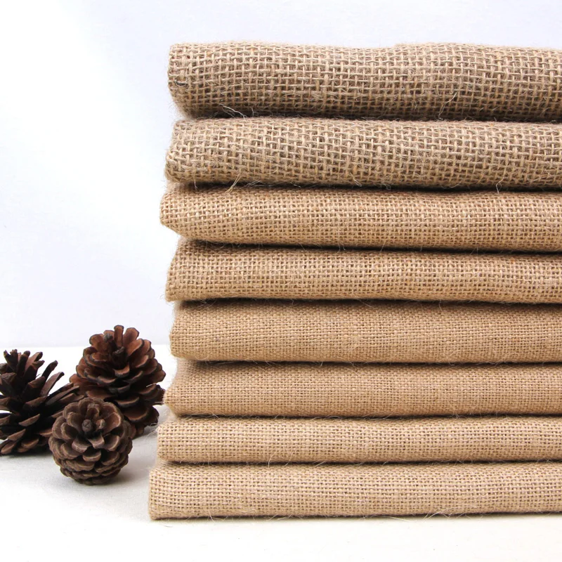 150*50cm Natural Burlap Fabric For Placemats Bags Tablecloth Background Decoration Mesh Linen Textile Cloth Costura Stof