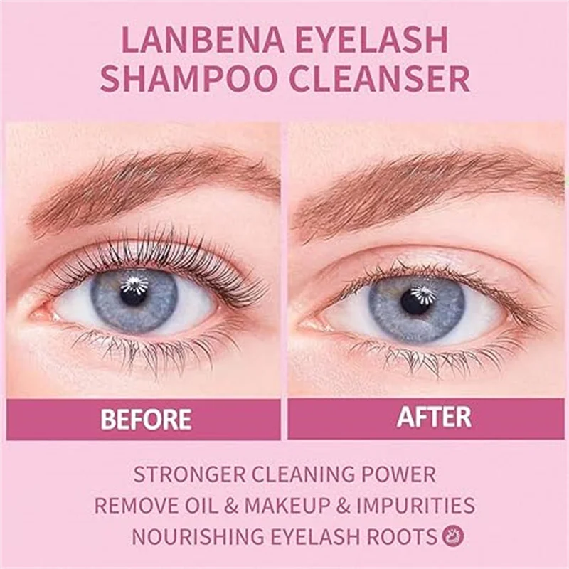 60ml lash shampoo extensões de chicote remoção da pálpebra rosto espuma limpador premium extensão de cílios limpeza seguro removedor de maquiagem