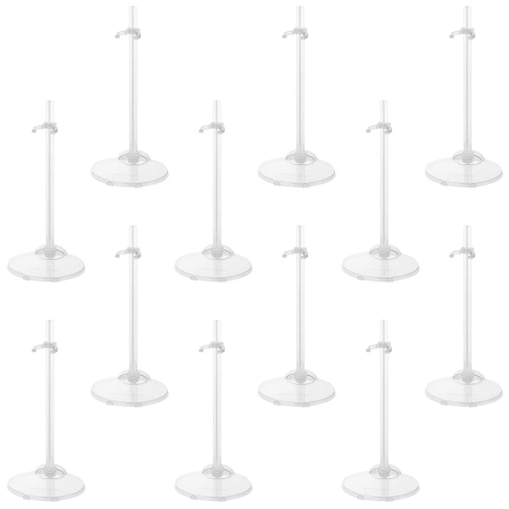 

12 Pcs Display Stand Toy Bracket Dolls Figurine Shelf Storage Plastic Holder Figure