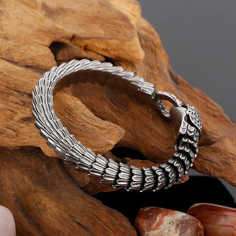 Vintage Snake Ouroboros Men Bracelets Stainless Steel Women Jewelry New in Top Quality Fashion Accessories Gifts Wholesale