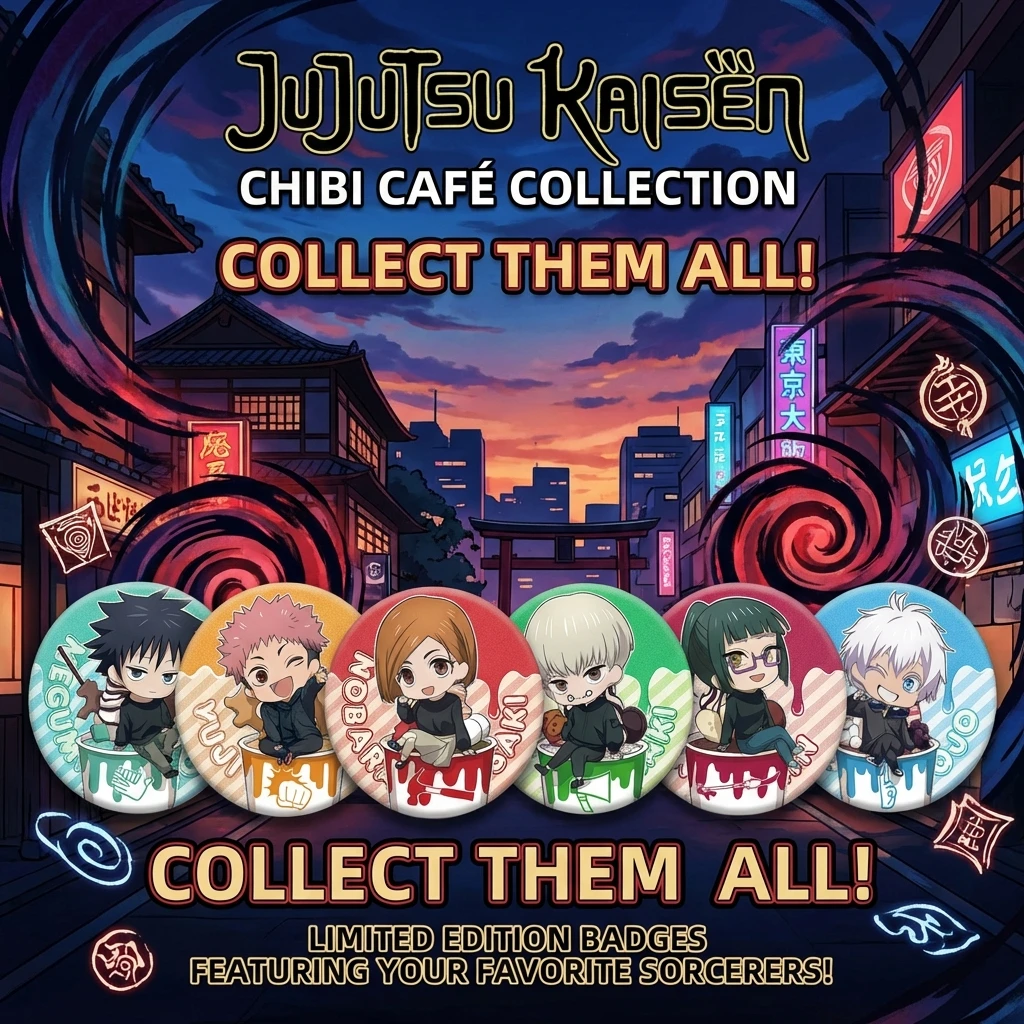 

Anime Badge Jujutsu Kaisen Double Flash Pin 172-179 Gojo Satoru Itadori Yuji 75mm 58mm Fan Merchandise Cute Collectible Gift