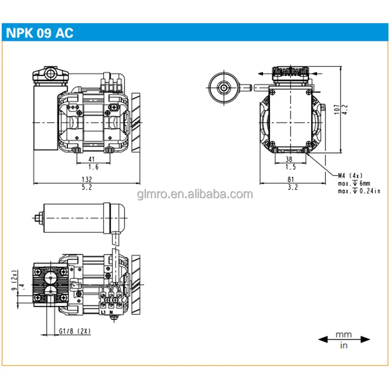 KNF スイングピストン真空ポンプおよびコンプレッサー NPK 09 AC NPK 09 DC