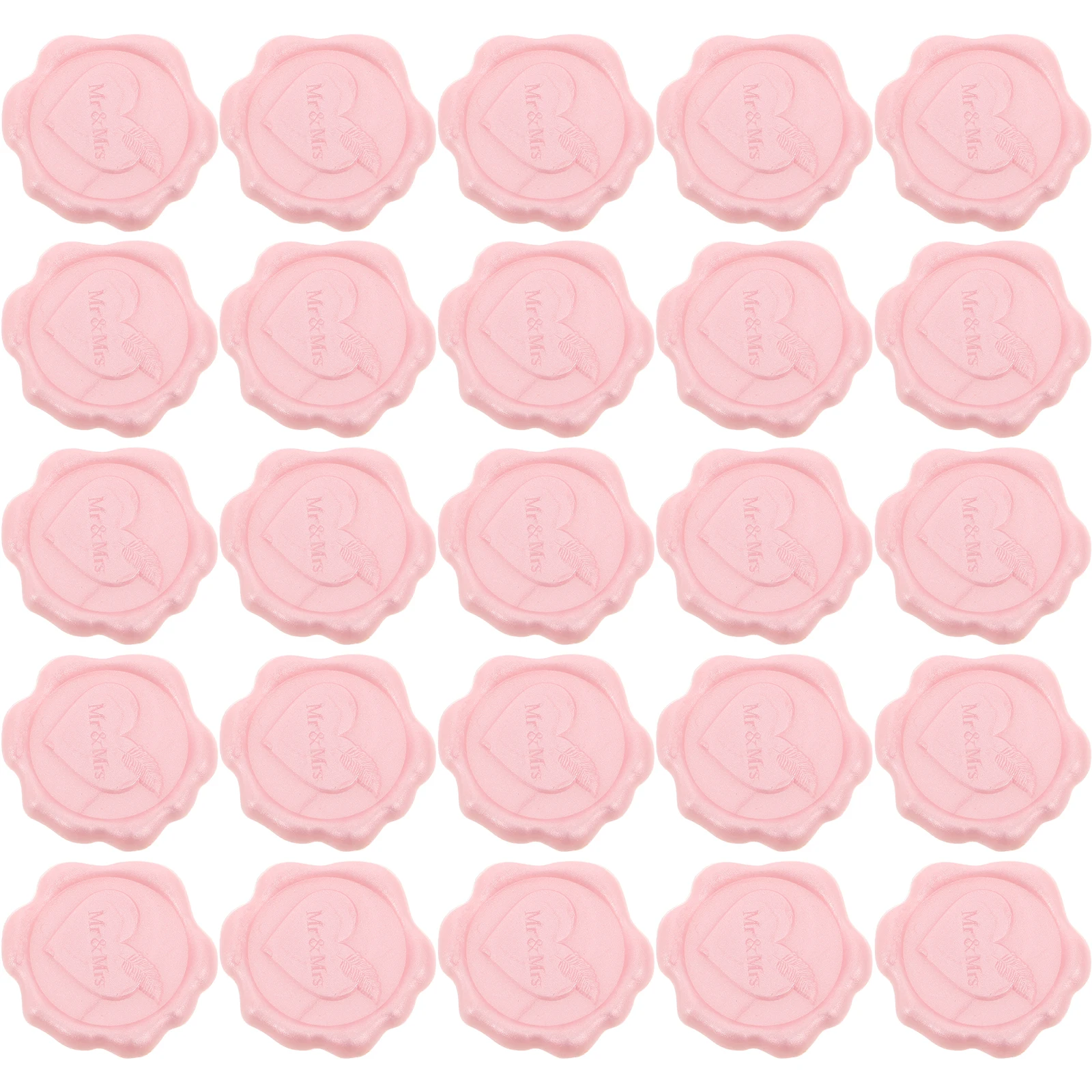 

50 Pcs Wedding Hot Paint Wax Seals for Invitations Wrapping Invite Heart Pattern Stickers Envelope Sealer Holiday