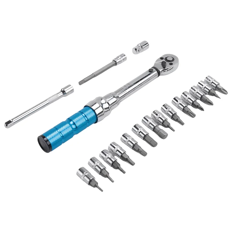 

【NEW】Torque Wrench For Bicycle And Motorcycle, 1/4 2-15Nm MINI Torque Accuracy Repair Tool With 3/8Inch Adapter,Extension Access