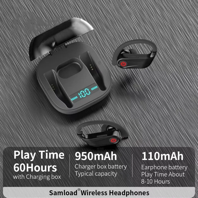 Professional Gaming wireless 5.0 TWS Earbud Phone Wireless  Headset Case Sillicon Earhook for iPhone, Android Cellphone image 3