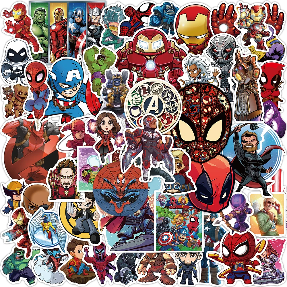 10/30/65PCS Disney Marvel The Avengers Super Hero Graffiti Stickers Cartoon Decals Toys Decoration For Notebook Phone Bike Car