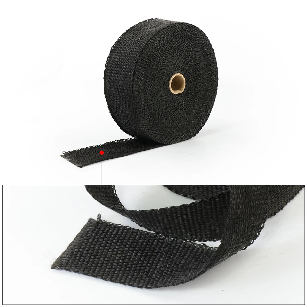 VR- 15 meter Exhaust Pipe Header Heat Wrap Resistant Downpipe + 6 PCS Stainless Steel Ties for Car Motorcycle Accesories VR1815