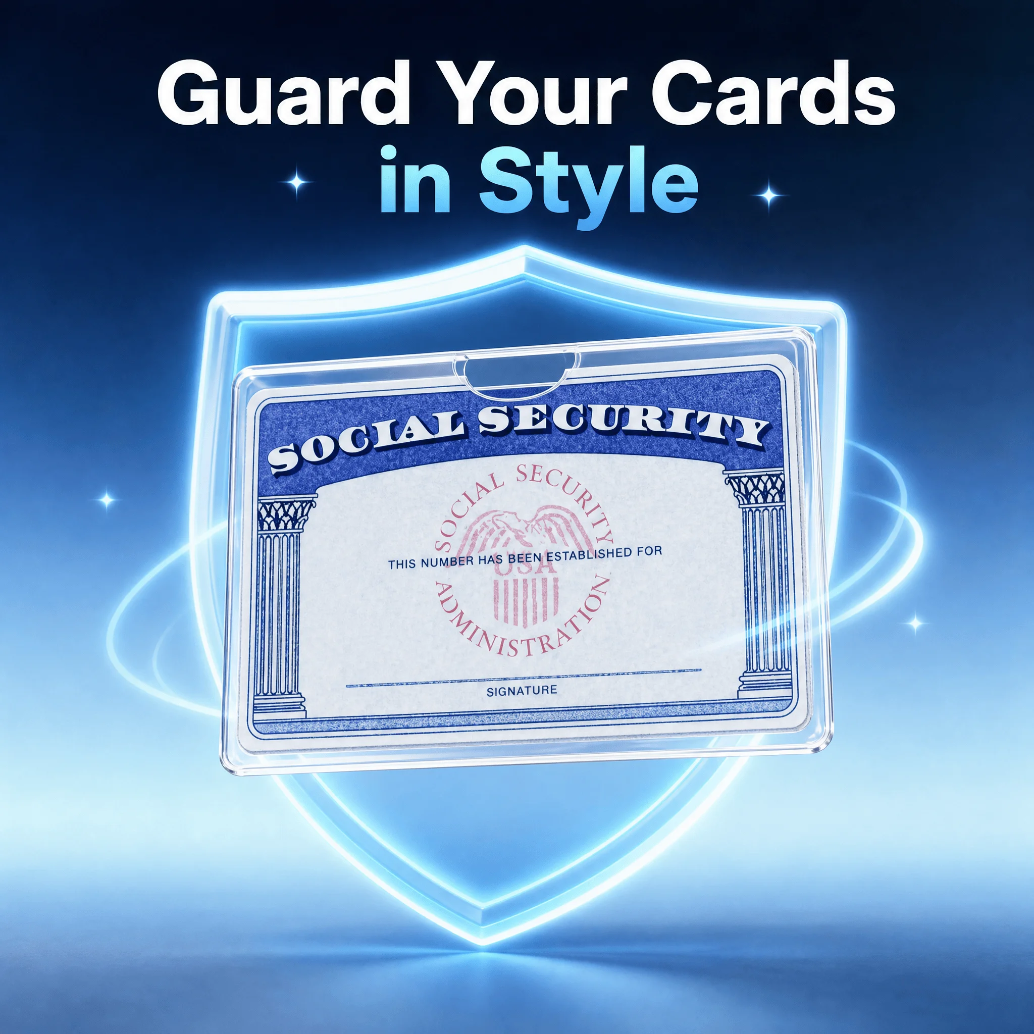 10pcs Rigid Clear Social Security Card Holder Hard Plastic ID Card Protector Waterproof Transparent Credit Card Sleeve For SSN Cards