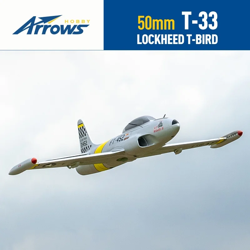 Blue Arrow Single Engine 50mm Electric Ducted Jet T-33 Fighter Entry-Level Hand Thrown Aircraft Fixed Wing Remote Control Rc