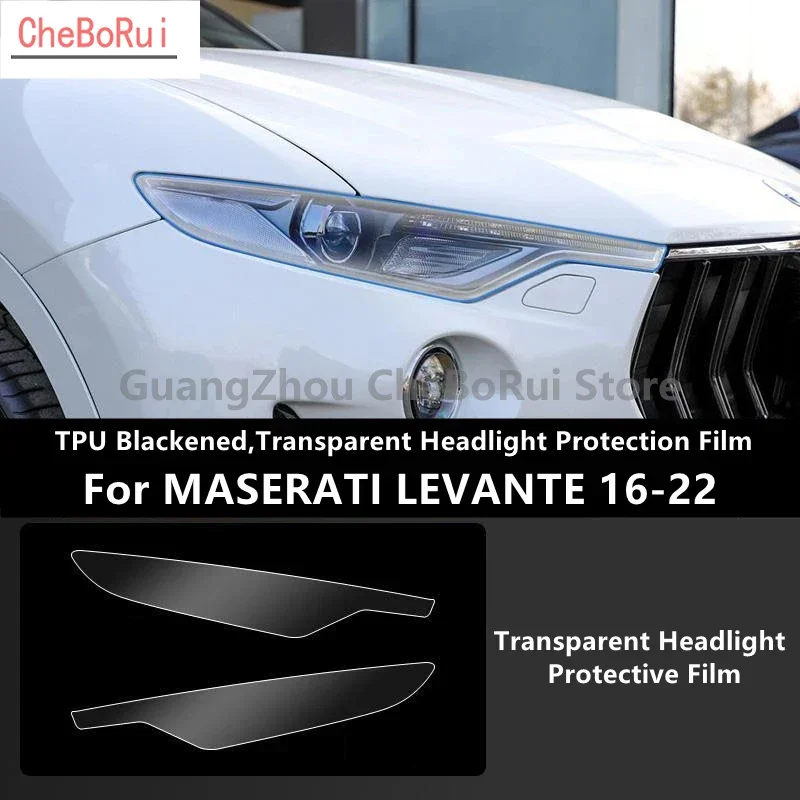 Per MASERATI LEVANTE 16-22 TPU annerito, pellicola protettiva per fari trasparente, protezione per fari, modifica della pellicola