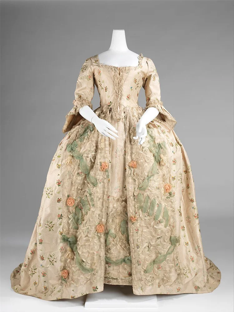 1780s Georgian Duchess Costume Victorian Royal Court Queen Marie Antoinette Ball Gown Robe A La Francaise Tea Party Rococo Dress