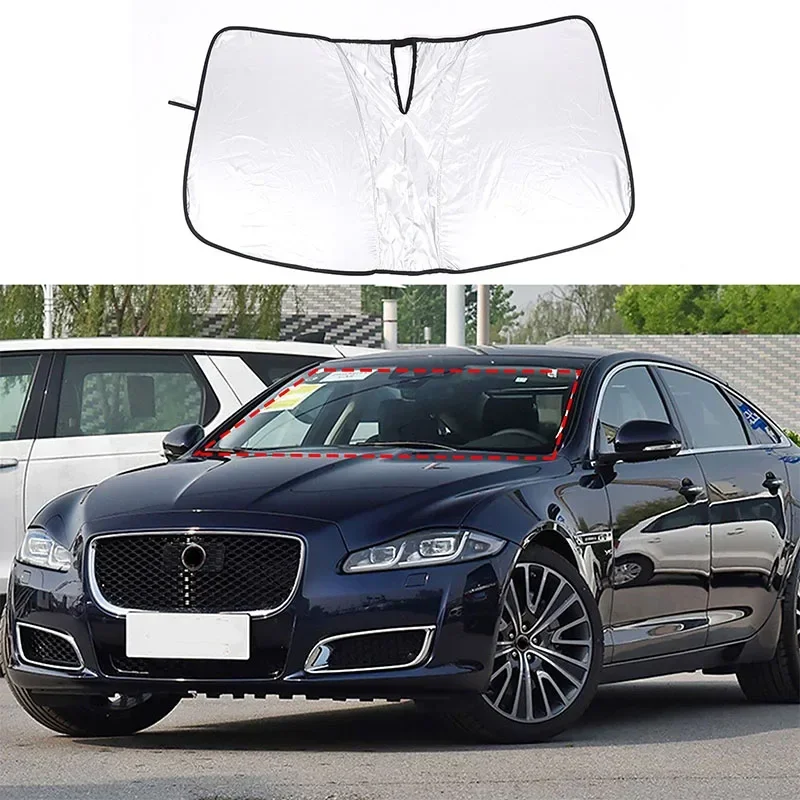 For Jaguar XJ 2010+ Car Front Windshield Sun Protection Parasol Silver Tape Car Accessories 1 Pcs