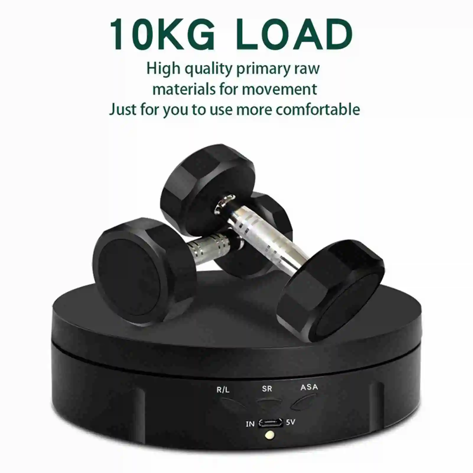 360° Electric Rotating Turntable USB Charging Rotating Display Stand 3 Speed Adjustable for Photography Display Jewelry Watch