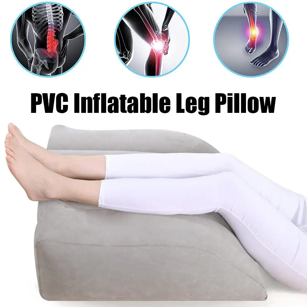 Soft Footrest Pillow PVC Inflatable Foot Rest Folding Pillow Cushion Travel Office Home Leg Up Relaxing Feet Supplies