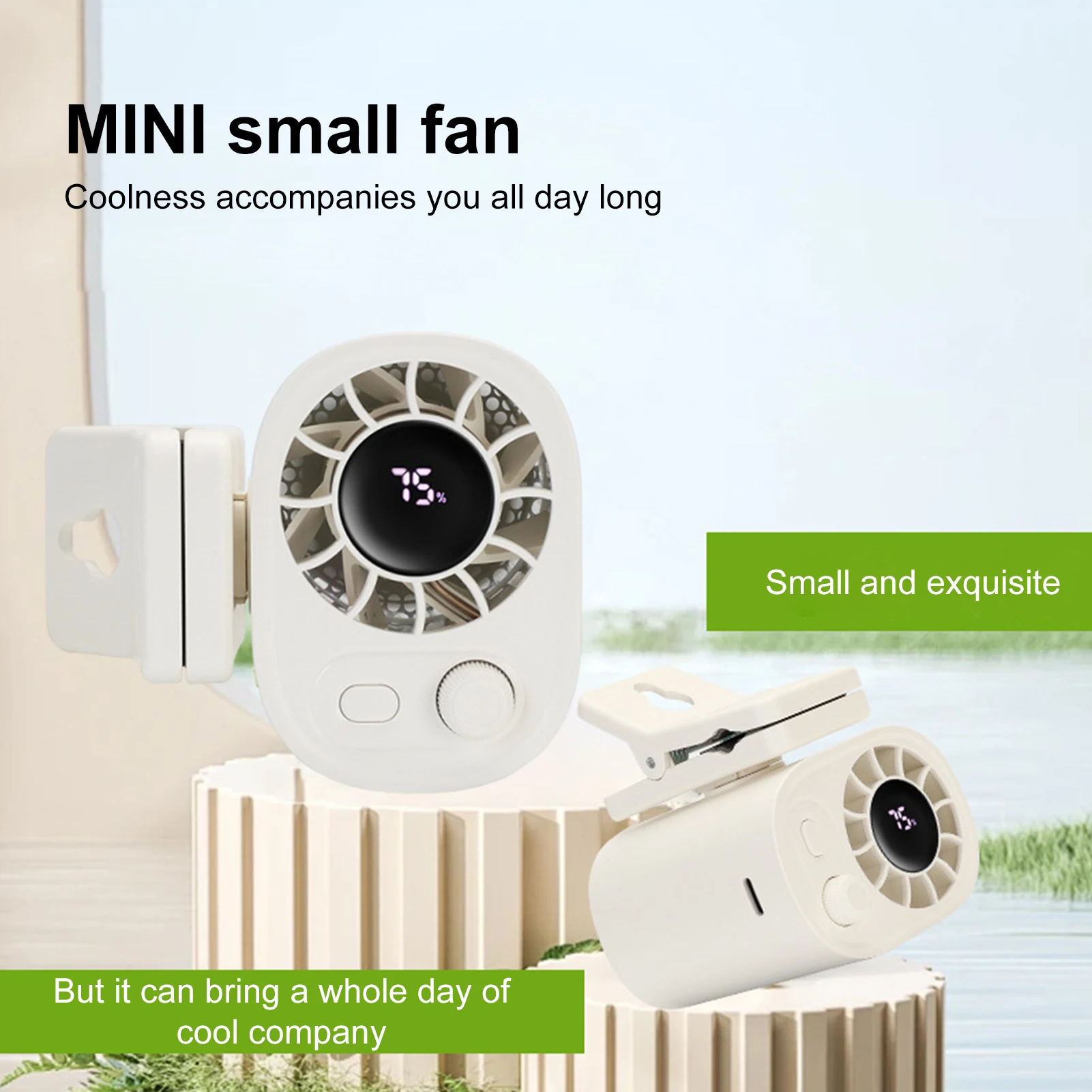 

USB Rechargeable Portable Clip Fan Handheld 360° Rotatable 100 Speed Wind Adjustable Low Noise Mini Electric Fan
