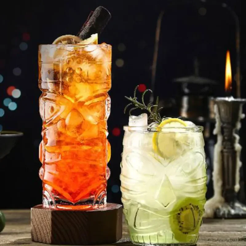 430ml Creative Ghost Face Transparent Glass Beer Cup Halloween Bar Home Lion Face Juice Cocktail Cup