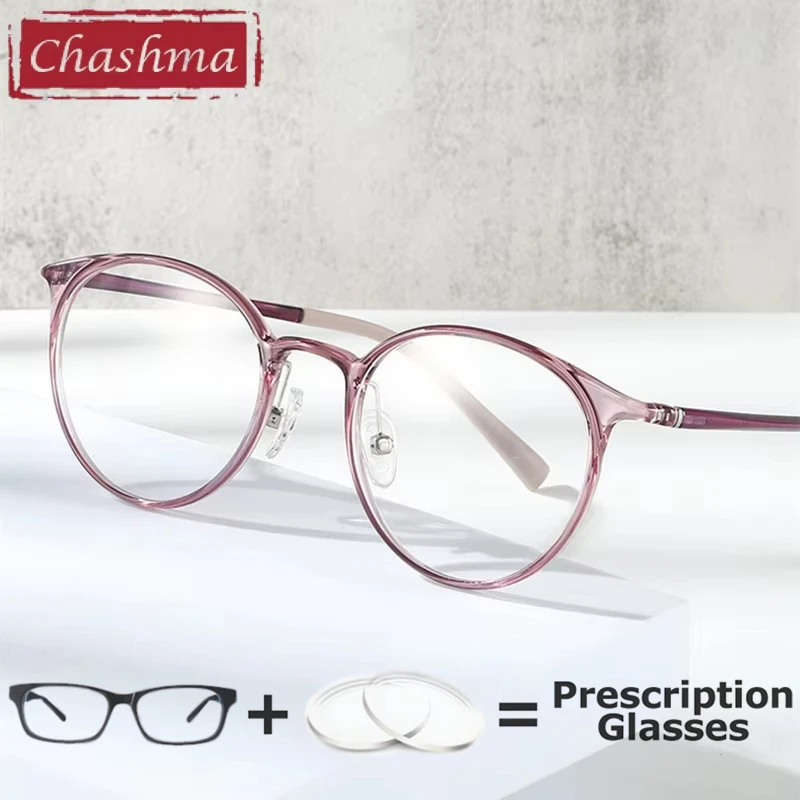 

Female Plastic Steel Durable Glasses Prescription Lenses Myopia Degree Fashion Optical Recipe Reading Glasses Round Eyeglasses