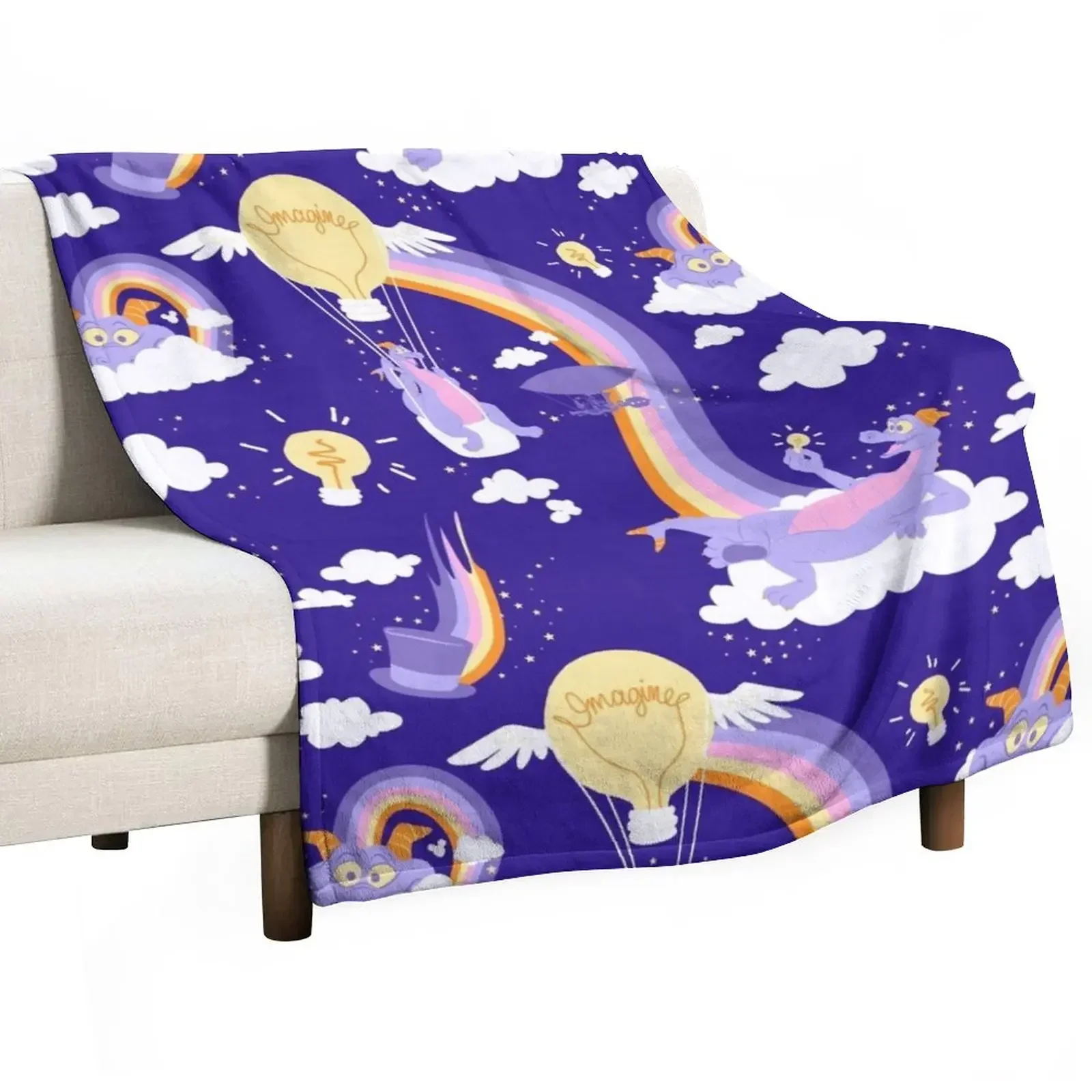 

Figment pattern Throw Blanket Shaggy Loose Cute Plaid Soft Blankets